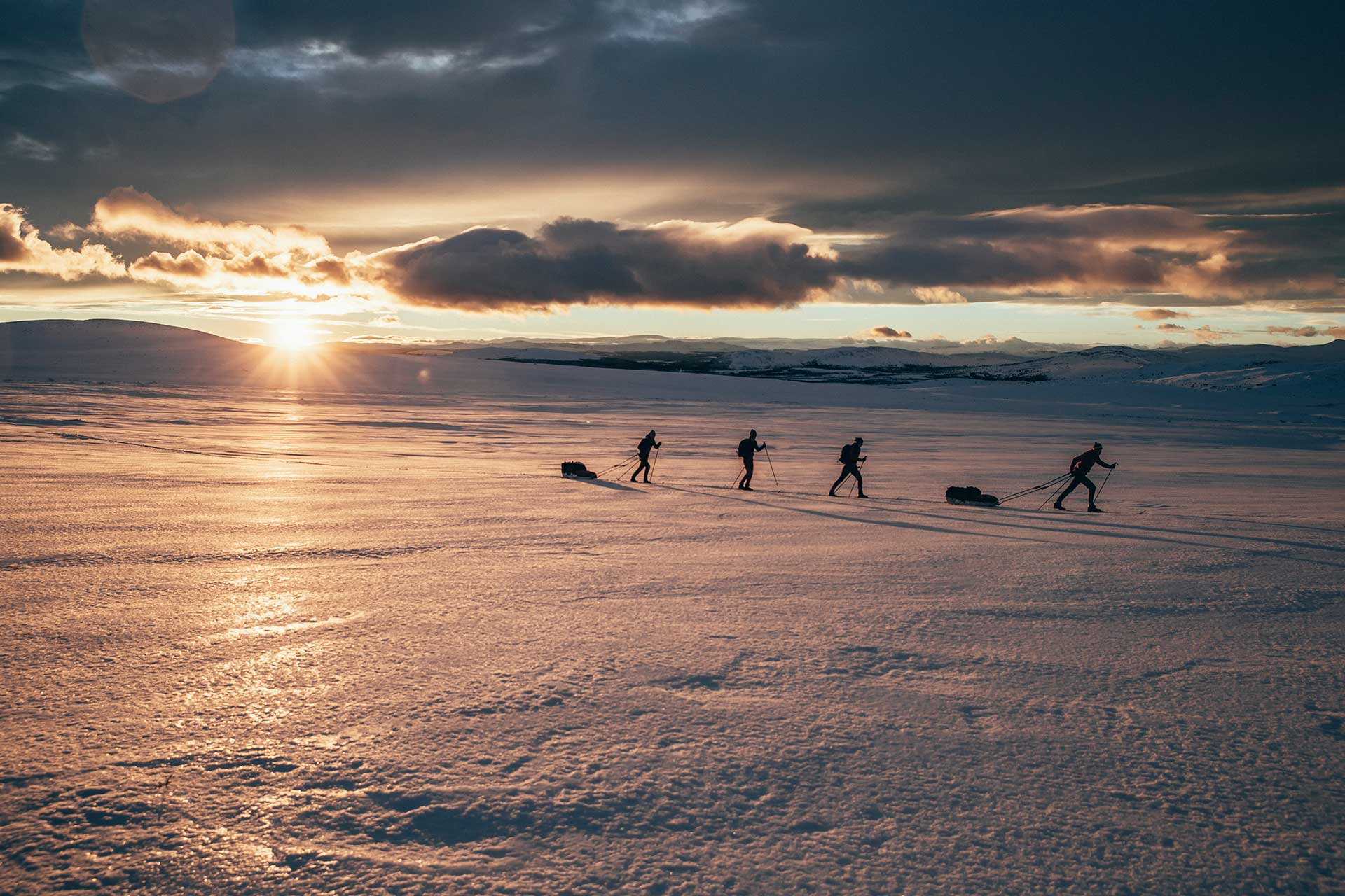 Winterlandschaft Sonnenaufgang Schnee Langlauf Tour Sport Fotograf