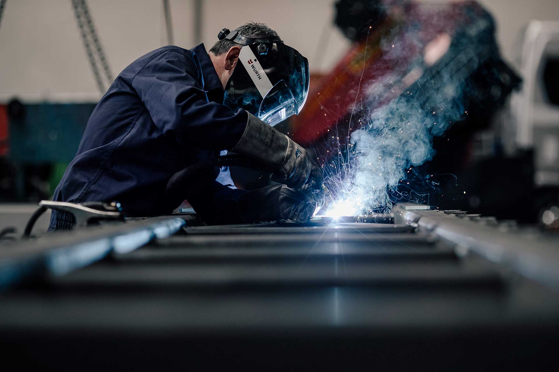 Handwerk Fotograf Werbung Schweissen Maschinenbau Köln Deutschland Arbeitsbekleidung