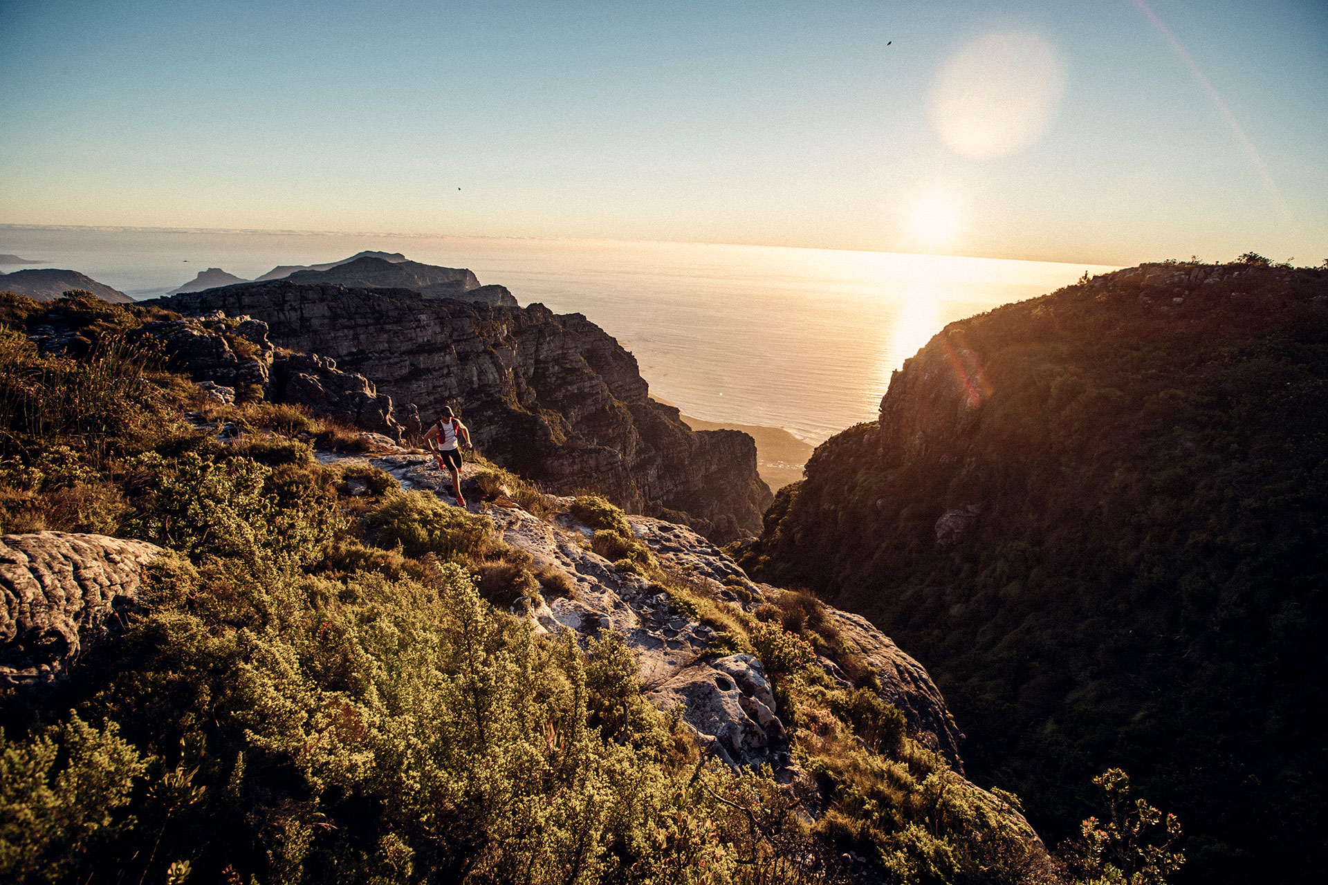 Sonnenaufgang Fotoproduktion Landschaft Panorama Sportbekleidung Engelhorn