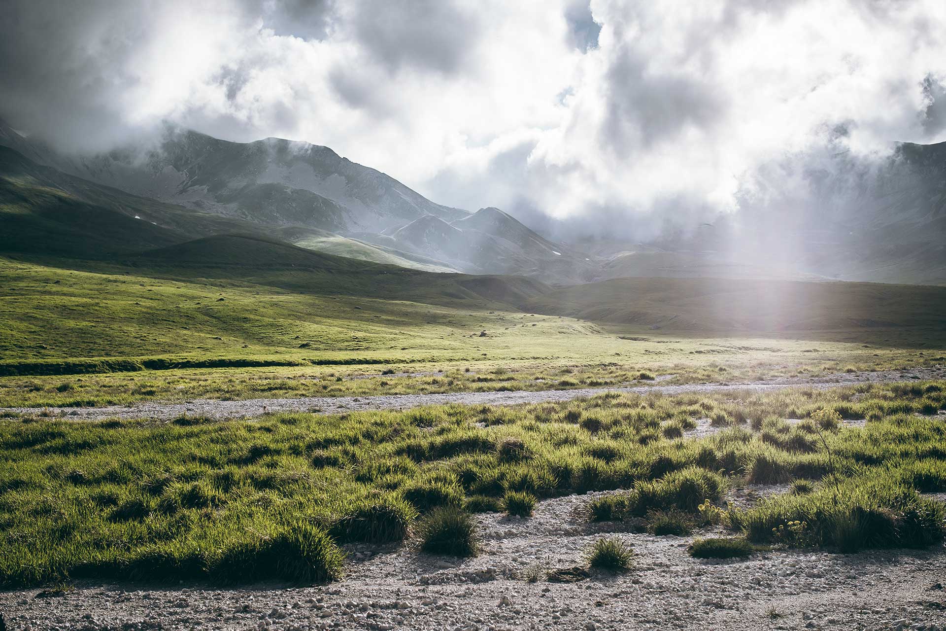 Panorama Landschaft Campo Imperatore Mountainbike