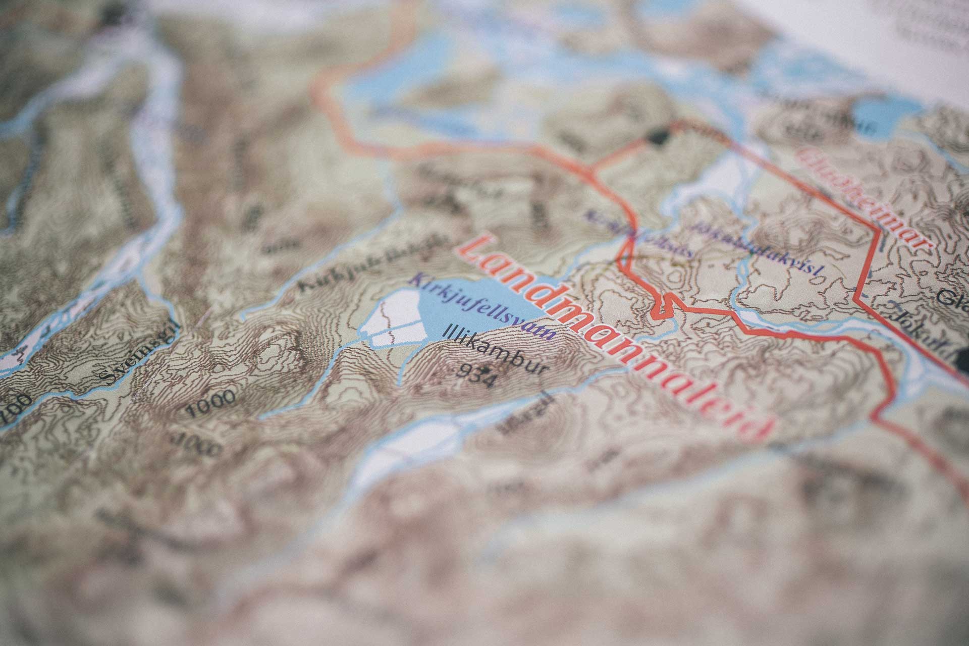 Landkarte Roadtrip Fotograf Island Wandern Outdoor Travel