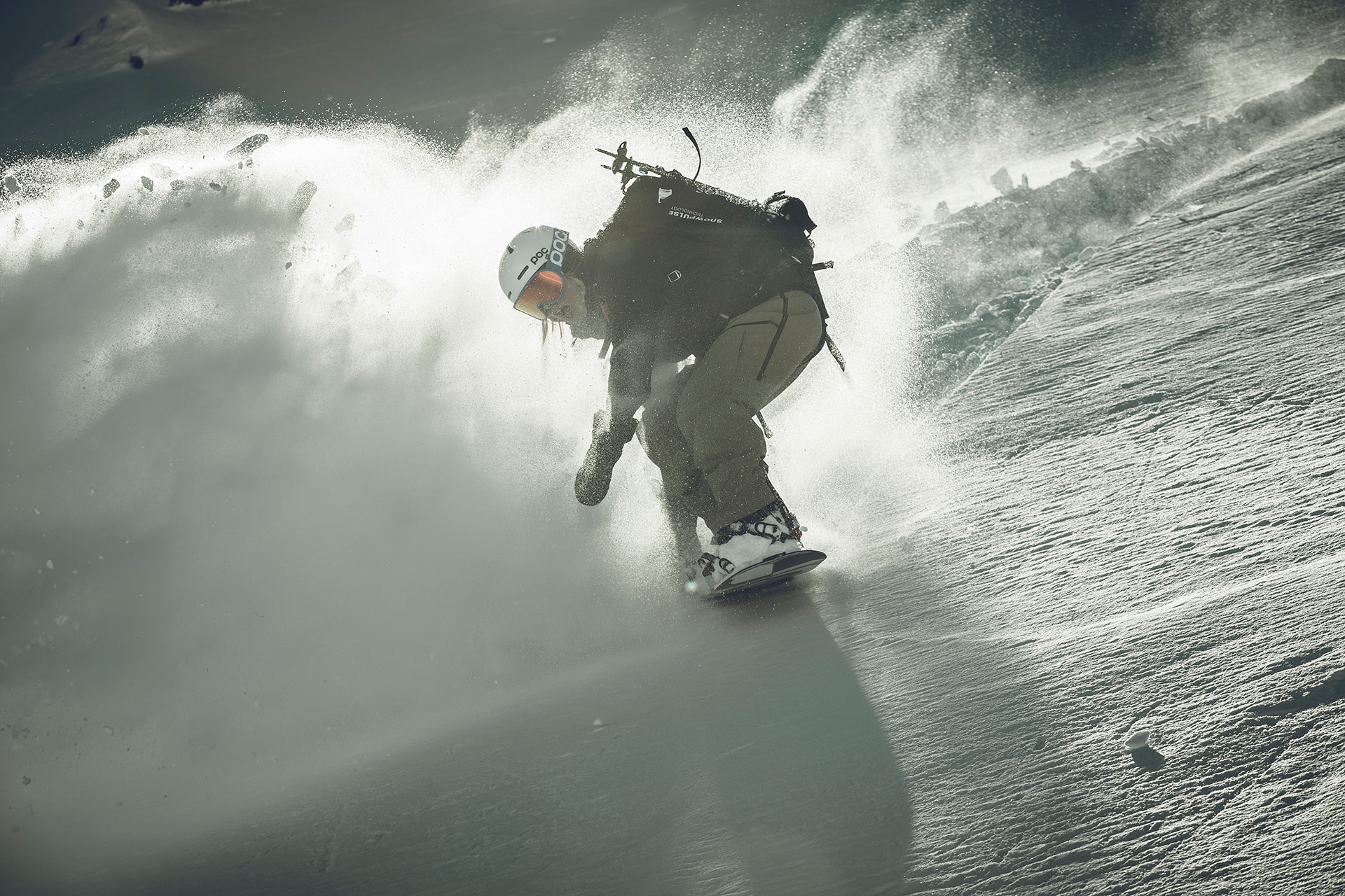 Snowboard Aktion Sport Fotograf winter Splitboard Produktion Tiefschnee