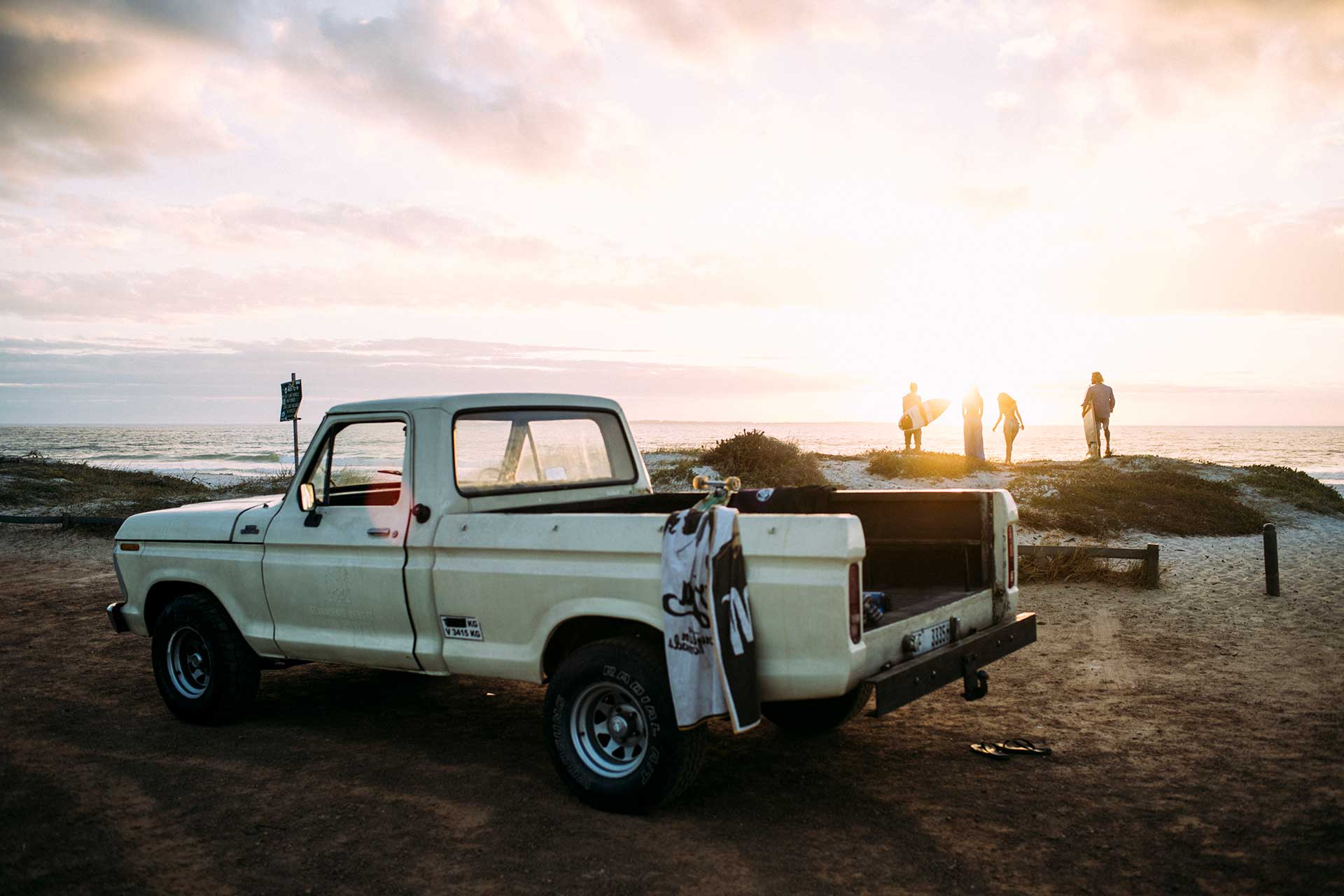 Surfen Lifestyle Automotive Fotograf Sonnenuntergang Pickup